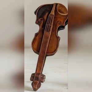 Baron Buckles Country Fiddle Belt Buckle Solid Brass Violin Vtg 1978 6031